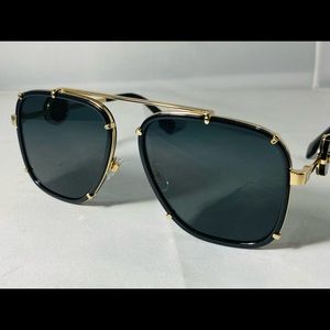 NEW!!  $410 VERSACE MEDUSA Vintage Icon Pilot Clip-On Sunglasses